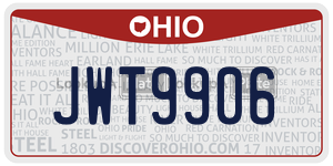 JWT9906  license plate in OH
