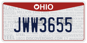 JWW3655  license plate in OH