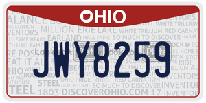 JWY8259  license plate in OH