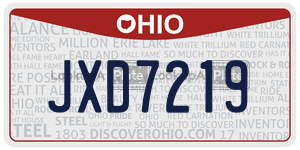 JXD7219 license plate in Ohio