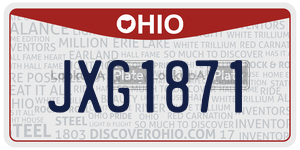 JXG1871 license plate in Ohio