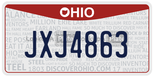 JXJ4863 license plate in Ohio