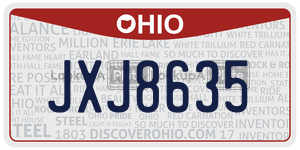 JXJ8635 license plate in Ohio