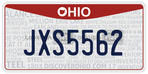 JXS5562  license plate in OH