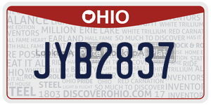 JYB2837 license plate in Ohio