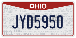 JYD5950 license plate in Ohio