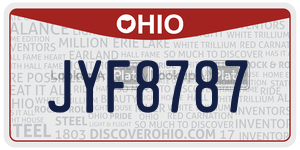 JYF8787 license plate in Ohio