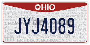 JYJ4089  license plate in OH