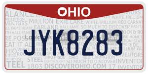 JYK8283 license plate in Ohio