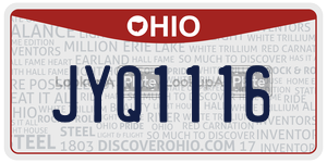 JYQ1116 license plate in Ohio