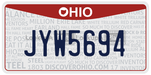 JYW5694 license plate in Ohio