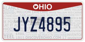 JYZ4895 license plate in Ohio