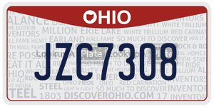 JZC7308  license plate in OH