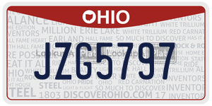 JZG5797 license plate in Ohio