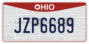 JZP6689  license plate in OH