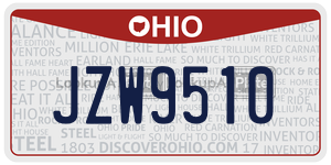 JZW9510  license plate in OH