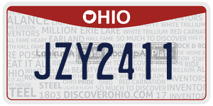 JZY2411 license plate in Ohio
