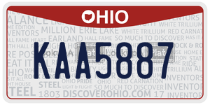 KAA5887  license plate in OH