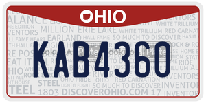 KAB4360 license plate in Ohio