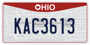 KAC3613 license plate in Ohio