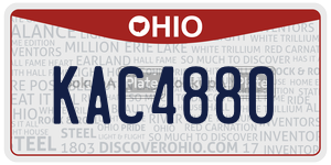 KAC4880  license plate in OH