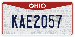 KAE2057  license plate in OH