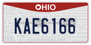 KAE6166 license plate in Ohio