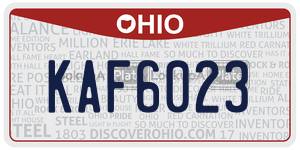 KAF6023 license plate in Ohio