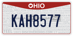 KAH8577 license plate in Ohio