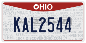 KAL2544  license plate in OH