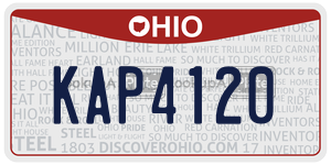 KAP4120  license plate in OH