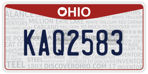 KAQ2583 license plate in Ohio
