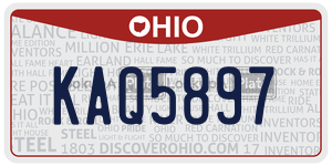 KAQ5897 license plate in Ohio