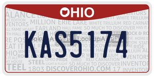 KAS5174  license plate in OH