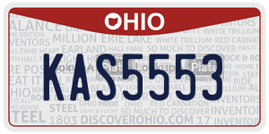 KAS5553  license plate in OH