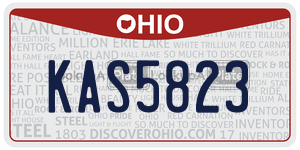 KAS5823 license plate in Ohio