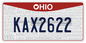 KAX2622 license plate in Ohio