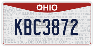 KBC3872 license plate in Ohio