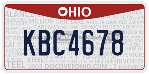 KBC4678 license plate in Ohio