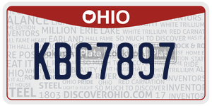 KBC7897  license plate in OH