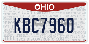 KBC7960 license plate in Ohio