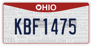 KBF1475  license plate in OH