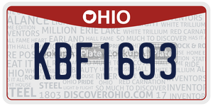 KBF1693  license plate in OH
