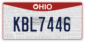 KBL7446 license plate in Ohio