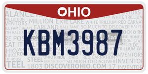 KBM3987 license plate in Ohio