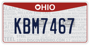 KBM7467 license plate in Ohio