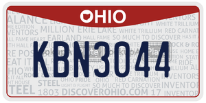 KBN3044  license plate in OH