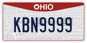 KBN9999 license plate in Ohio