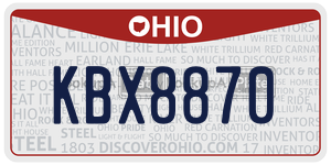 KBX8870  license plate in OH