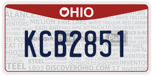 KCB2851  license plate in OH